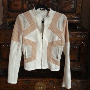 Off White and Beige Light Knit Jacket /Top